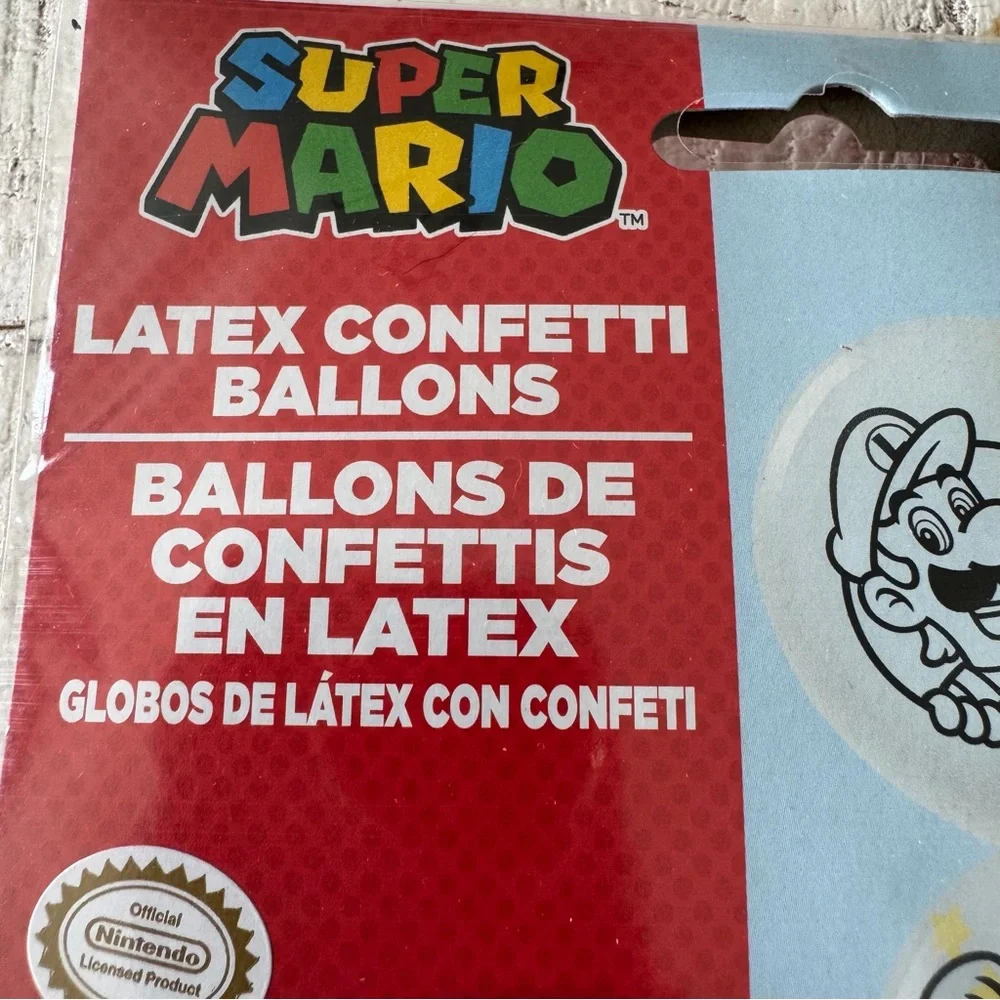 Super Mario Latex Confetti Balloons NEW Lot‎ of 2 Packs of 6 | 12 Balloons